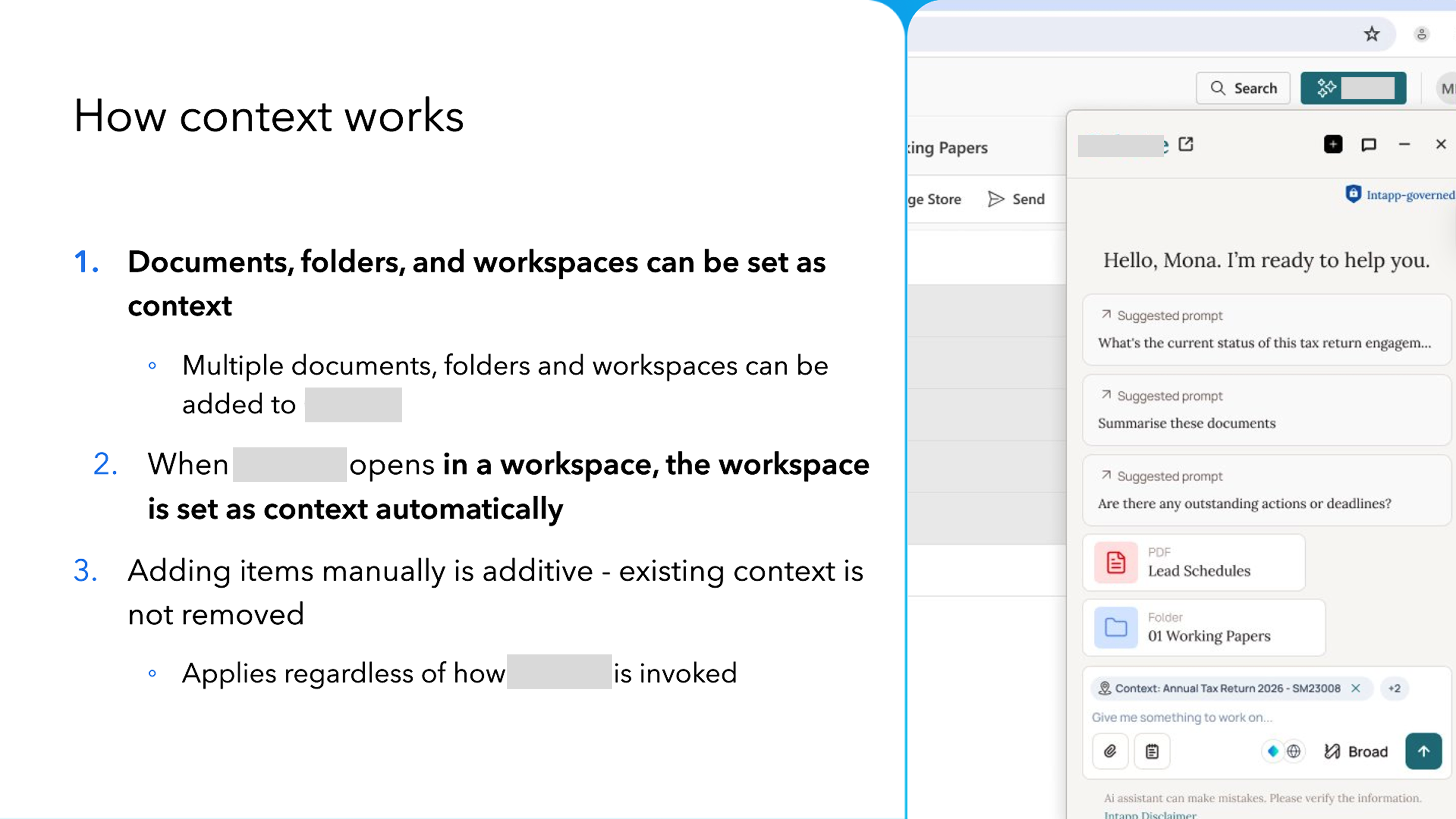 Requirements presentation: how context works