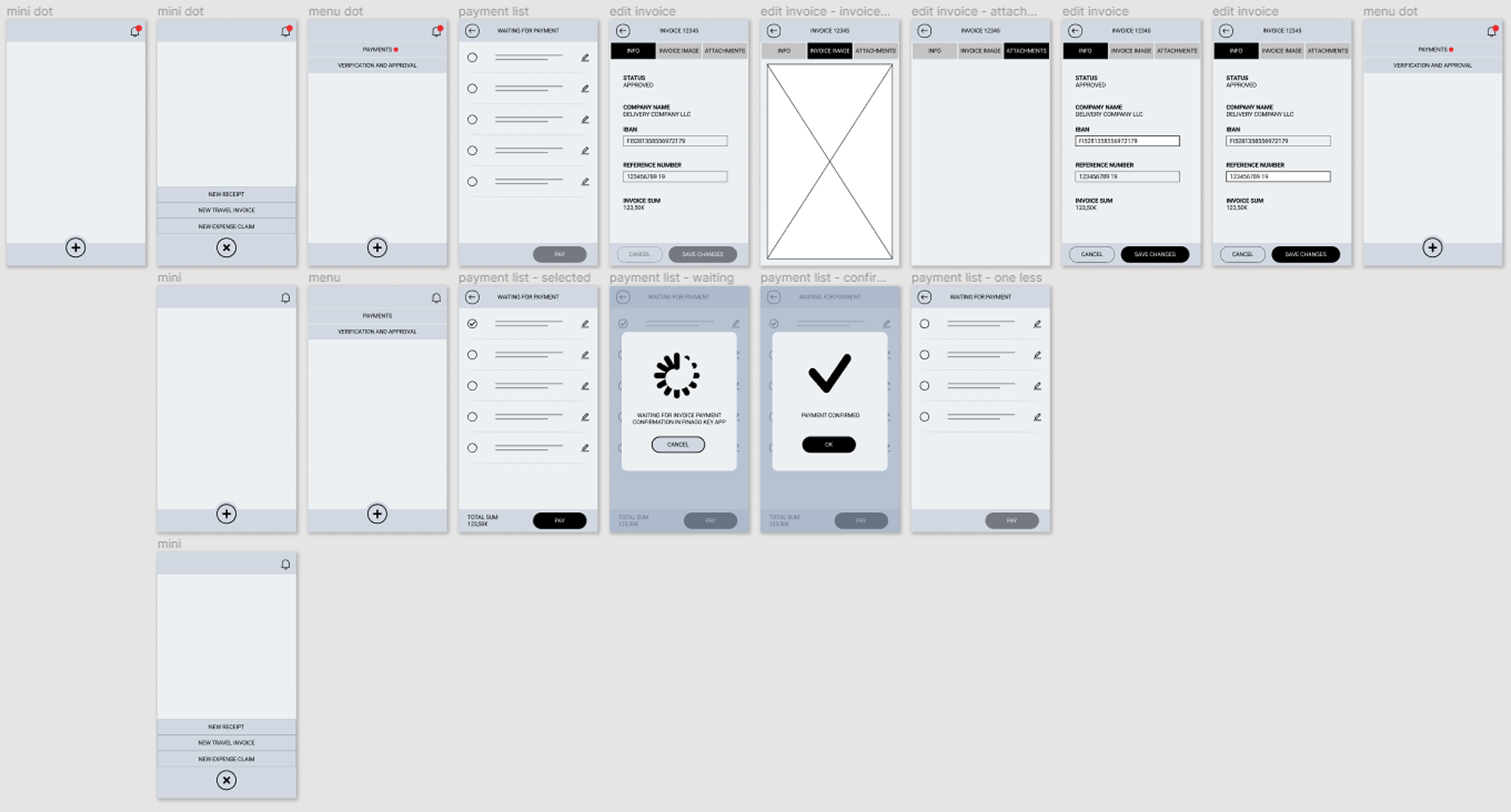 First prototype wireframe
