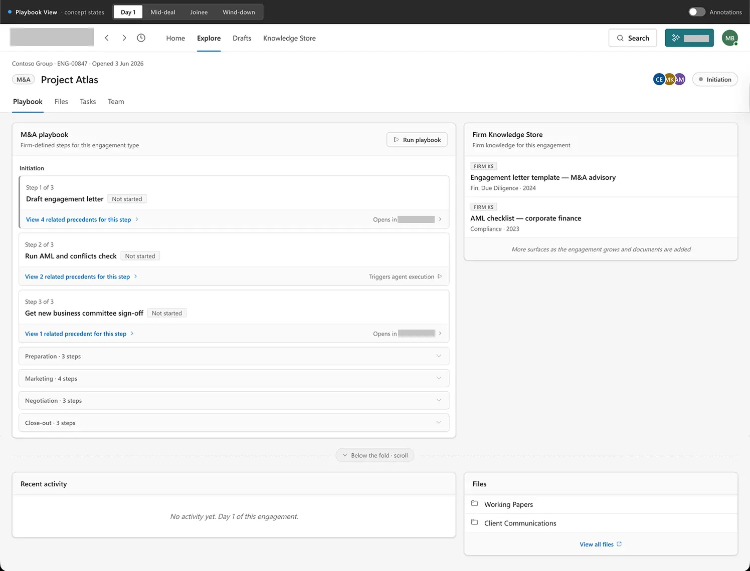 Day 1 lifecycle state wireframe