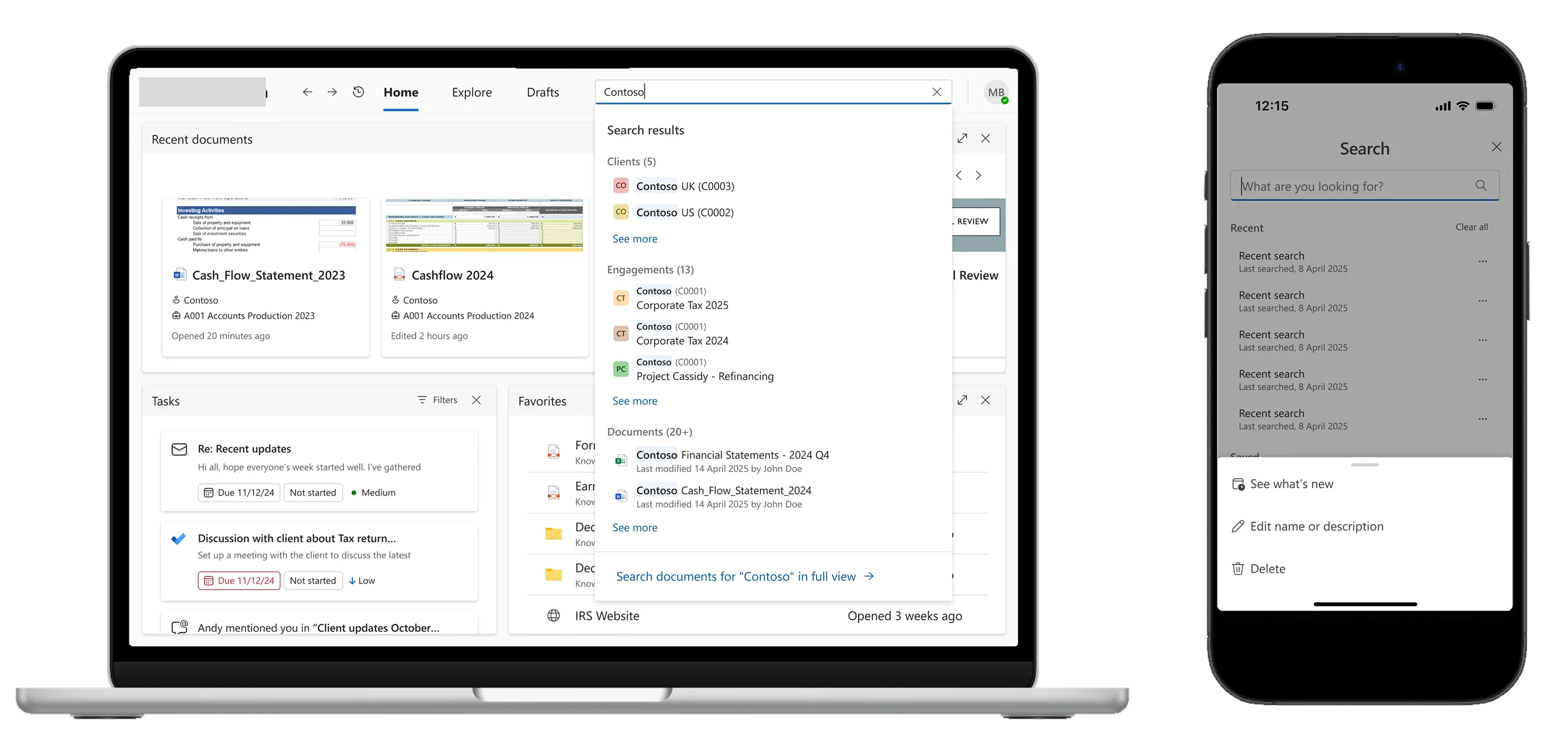 Search and navigation redesign — unified top navigation and search tray