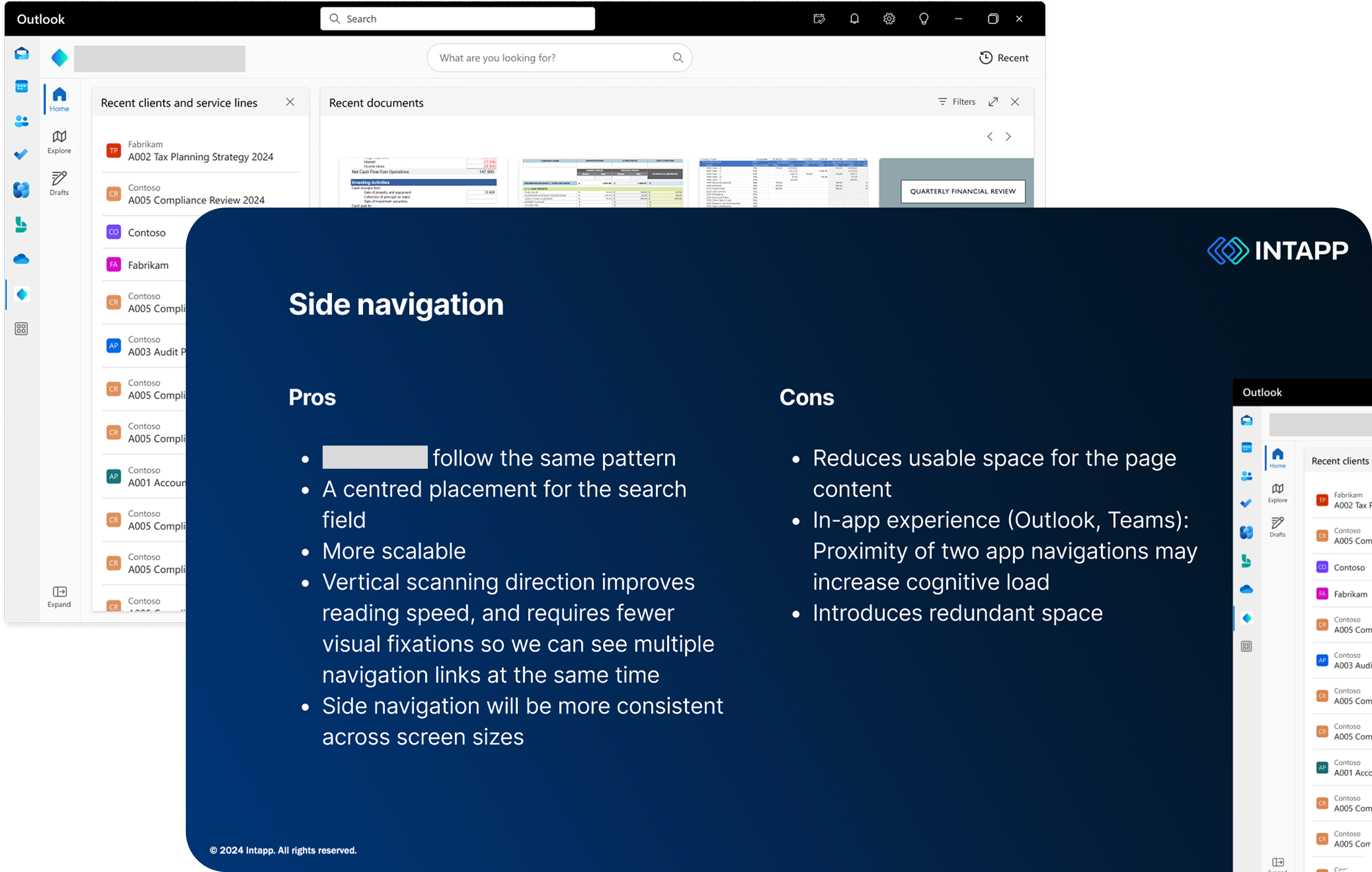 Side navigation option