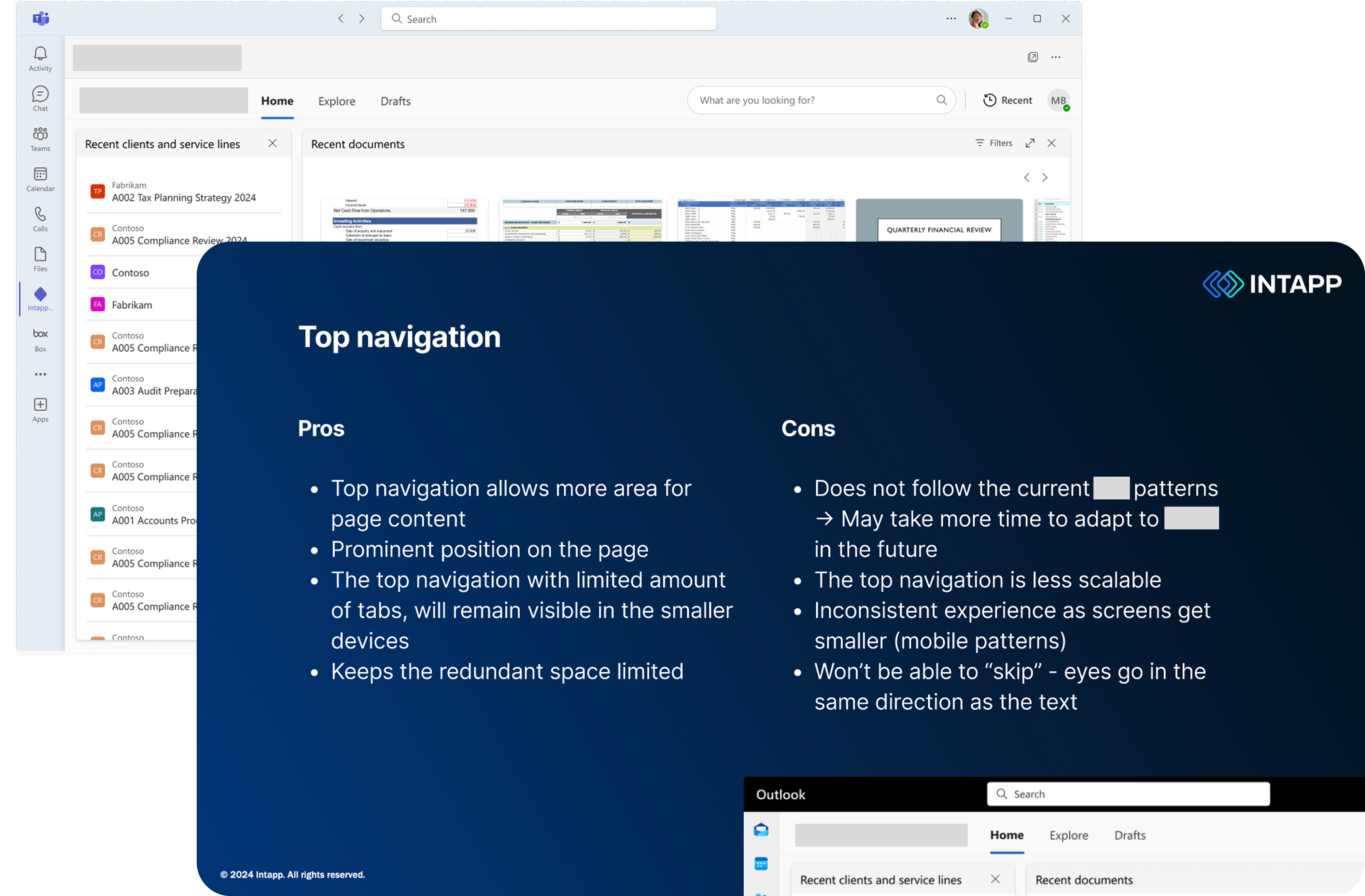 Top navigation option
